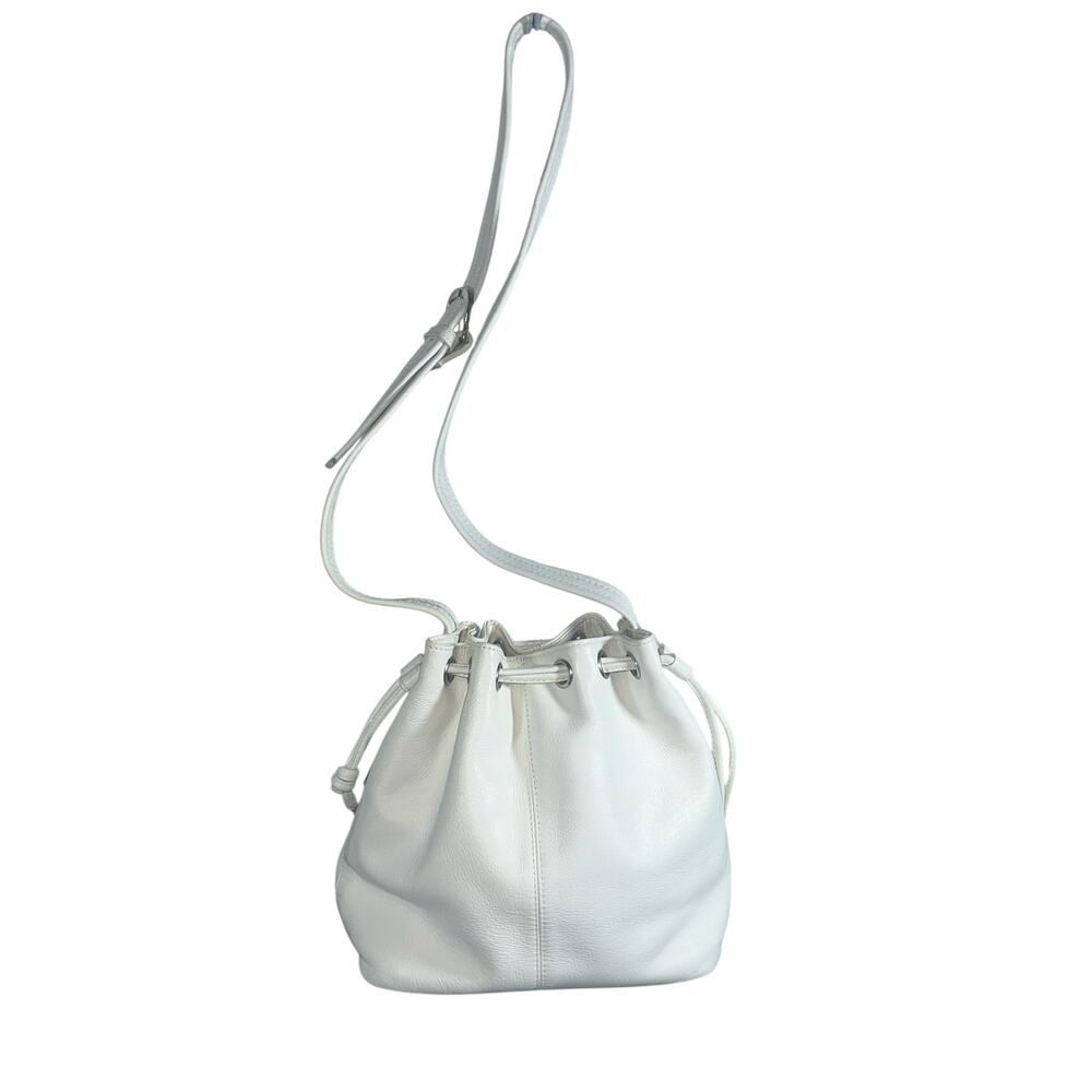 Tignanello White Leather Drawstring Crossbody Bag - image 2